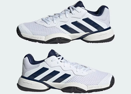 Zapatilla Adidas Barricade K Jovenes Blanco Azul Tenis Reciclado