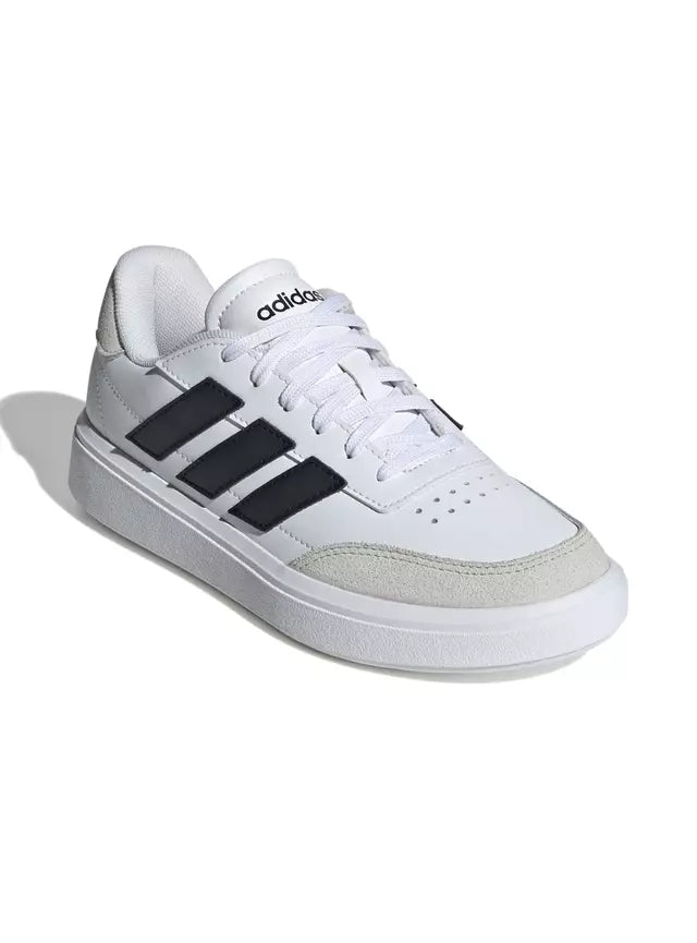 Zapatilla Adidas Courtblock Niño Blanco Negro Cuero Urbana