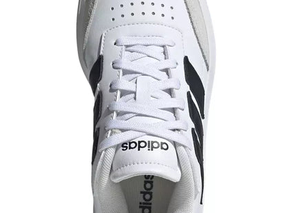 Zapatilla Adidas Courtblock Niño Blanco Negro Cuero Urbana