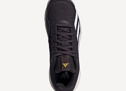 Zapatilla Adidas Courtflash Niño Negro Amarillo Tenis Adiwear