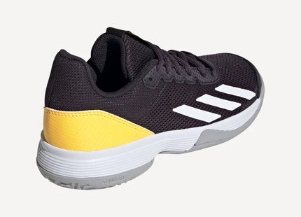 Zapatilla Adidas Courtflash Niño Negro Amarillo Tenis Adiwear