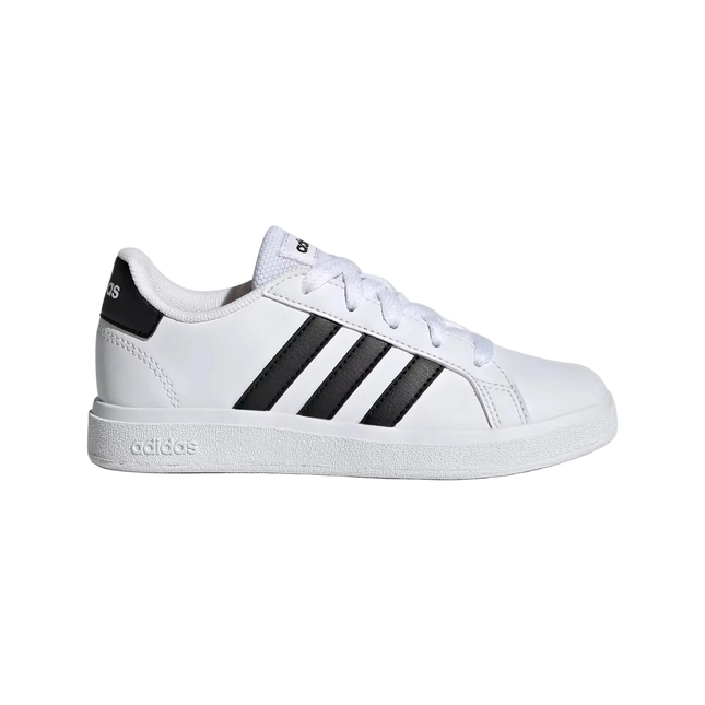 Zapatillas Adidas Grand Court 2.0 Kids Blanco Con Negro