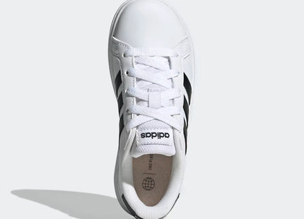 Zapatillas Adidas Grand Court 2.0 Kids Blanco Con Negro