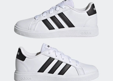 Zapatillas Adidas Grand Court 2.0 Kids Blanco Con Negro
