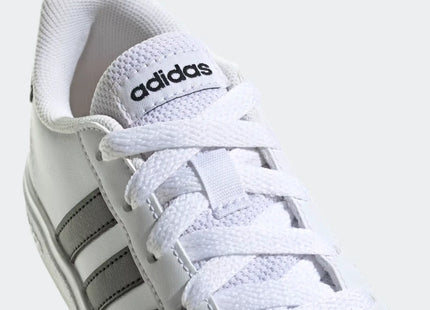 Zapatillas Adidas Grand Court 2.0 Kids Blanco Con Negro