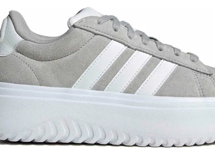 Zapatilla Adidas Grand Court Plataforma Mujer Gris Blanco Cloudfoam