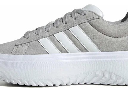Zapatilla Adidas Grand Court Plataforma Mujer Gris Blanco Cloudfoam