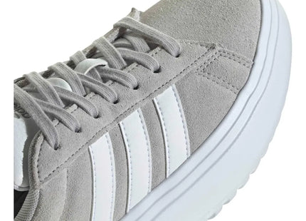 Zapatilla Adidas Grand Court Plataforma Mujer Gris Blanco Cloudfoam