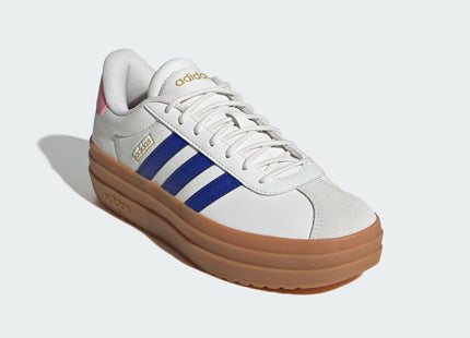 Zapatilla Adidas Blanca Plataforma Líneas Azules Court Bold