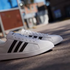 ZAPATILLA ADIDAS CLASICA BLANCA 3 LINEAS NEGRAS