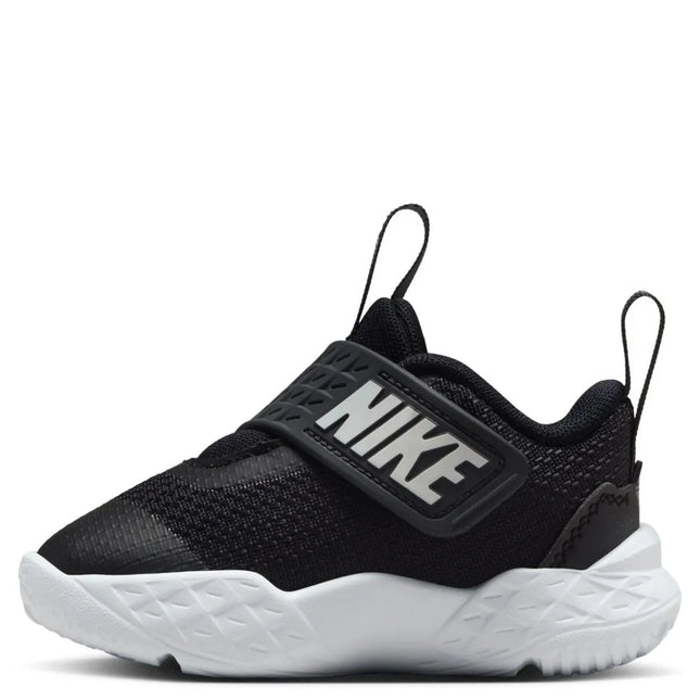 Zapatilla Nike Team Hustle D 12 Niño Negro Blanco Velcro