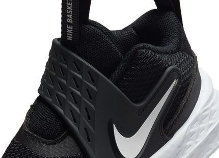 Zapatilla Nike Team Hustle D 12 Niño Negro Blanco Velcro