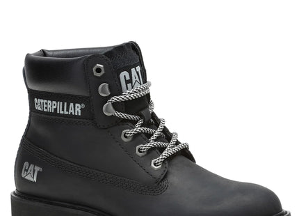 Botín Caterpillar Colorado Mujer Negro Cuero Urbano