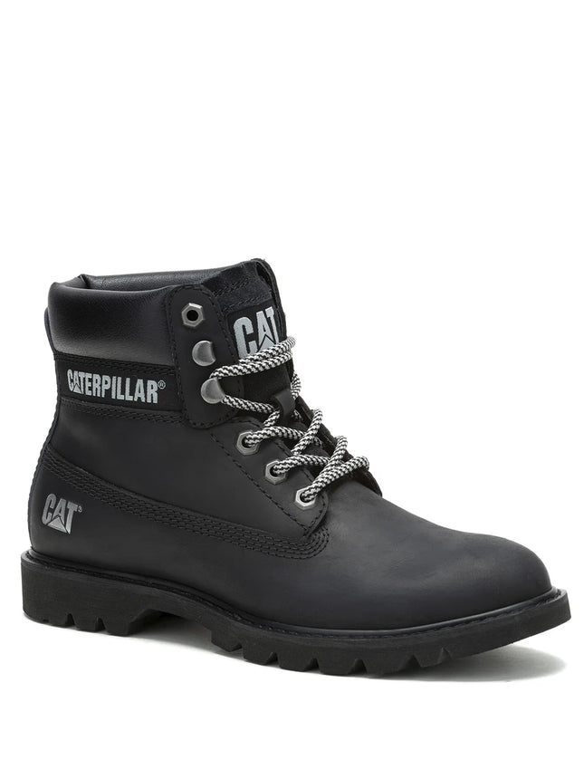 Botín Caterpillar Colorado Mujer Negro Cuero Urbano