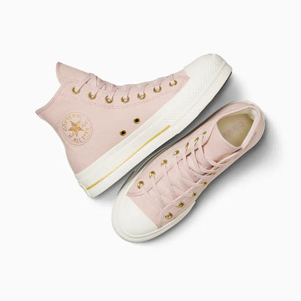 ZAPATILLA CONVERSE CLASICA CAÑA ALTA CON PLATAFORMA MORADOS ROSA SUAVES - CHUCK TAYLOR ALL STAR LIFT HI A10431C