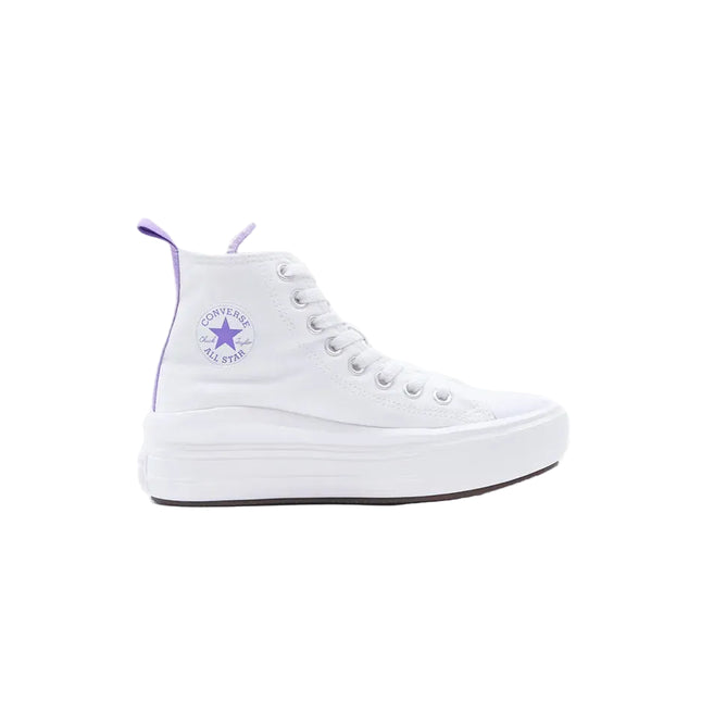 Zapatilla Converse Chuck Taylor All Star Move Blanco Rosa Caña Alta Plataforma