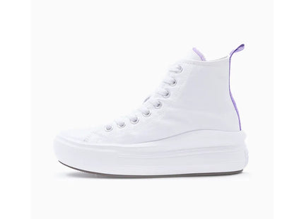 Zapatilla Converse Chuck Taylor All Star Move Blanco Rosa Caña Alta Plataforma