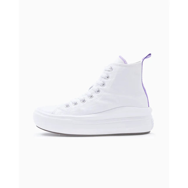 Zapatilla Converse Chuck Taylor All Star Move Blanco Rosa Caña Alta Plataforma
