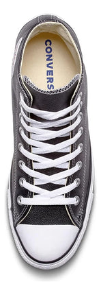 ZAPATILLA CONVERSE UNISEX CLASICA CUERO NEGRA CON CAÑA ALTA