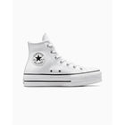 ZAPATILLA CONVERSE MUJER URBANA BLANCA DE CUERO CON CAÑA ALTA Y PLATAFORMA - ZAPATILLAS CONVERSE CHUCK TAYLOR ALL STAR LIFT HIGH WHITE 561676C