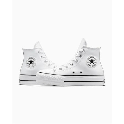 ZAPATILLA CONVERSE MUJER URBANA BLANCA DE CUERO CON CAÑA ALTA Y PLATAFORMA - ZAPATILLAS CONVERSE CHUCK TAYLOR ALL STAR LIFT HIGH WHITE 561676C
