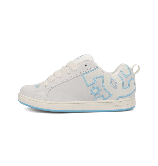 Zapatilla DC Court Graffik SD Mujer Blanco Hueso Azul Gamuza Urbana
