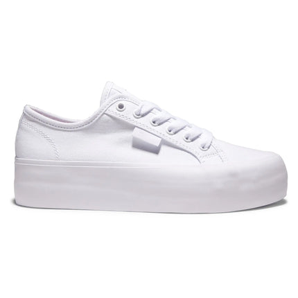 ZAPATILLA DC MUJER URBANA LONA BLANCA CON PLATAFORMA - ZAPATILLAS DC MANUAL PLATFORM WHITE ADJS300280(WW0)