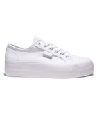 ZAPATILLA DC MUJER URBANA LONA BLANCA CON PLATAFORMA - ZAPATILLAS DC MANUAL PLATFORM WHITE ADJS300280(WW0)