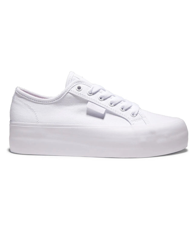 ZAPATILLA DC MUJER URBANA LONA BLANCA CON PLATAFORMA - ZAPATILLAS DC MANUAL PLATFORM WHITE ADJS300280(WW0)