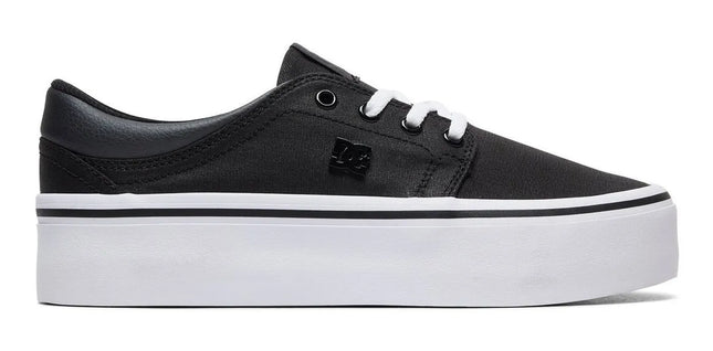 ZAPATILLA MUJER DC URBANA NEGRA/BLANCO CON PLATAFORMA  - ZAPATILLAS DC TRASE PLATFORM TX SE BLK/WHT ADJS300196