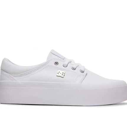 ZAPATILLA MUJER DC URBANA BLANCA CON PLATAFORMA - ZAPATILLAS DC TRASE PLATFORM WHT/SLV ADJS300285