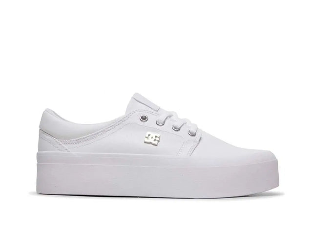 ZAPATILLA MUJER DC URBANA BLANCA CON PLATAFORMA - ZAPATILLAS DC TRASE PLATFORM WHT/SLV ADJS300285