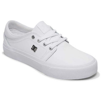 ZAPATILLA DC MUJER URBANA BLANCA SIN CAÑA - ZAPATILLAS MUJER DC SHOES TRASE SE WHITE/SILVER ADJS300144