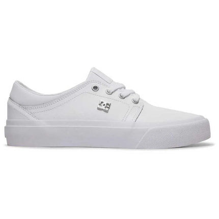 ZAPATILLA DC MUJER URBANA BLANCA SIN CAÑA - ZAPATILLAS MUJER DC SHOES TRASE SE WHITE/SILVER ADJS300144