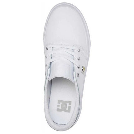 ZAPATILLA DC MUJER URBANA BLANCA SIN CAÑA - ZAPATILLAS MUJER DC SHOES TRASE SE WHITE/SILVER ADJS300144