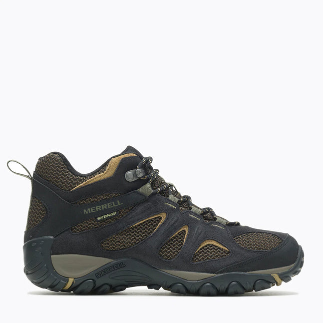 Botín Merrell Yokota 2 Mid WP Hombre Negro Oliva Impermeable