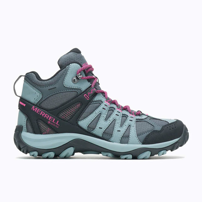 Botín Merrell Accentor 3 Sport Mid GTX Mujer Gris Fucsia Trail