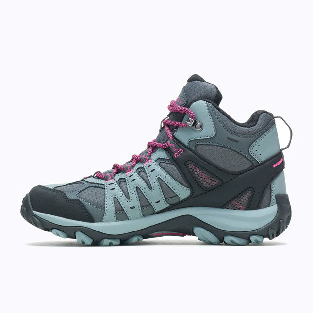 Botín Merrell Accentor 3 Sport Mid GTX Mujer Gris Fucsia Trail