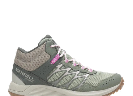 Botín Merrell Wildwood Mid WP Mujer Verde Claro Rosa Impermeable