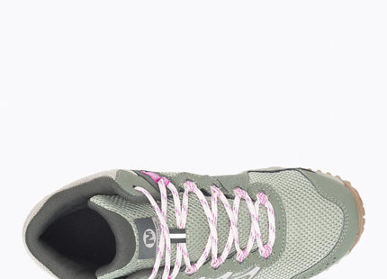 Botín Merrell Wildwood Mid WP Mujer Verde Claro Rosa Impermeable