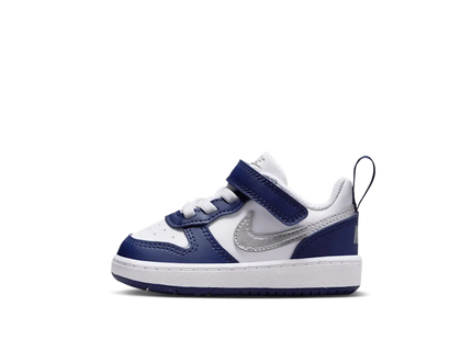 Zapatilla Nike Court Borough Low Recraft Niño Blanco Azul Velcro