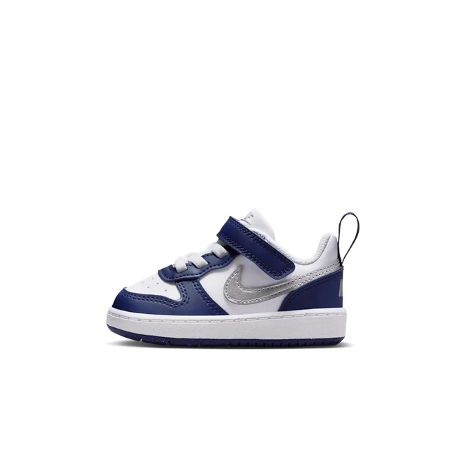 Zapatilla Nike Court Borough Low Recraft Niño Blanco Azul Velcro