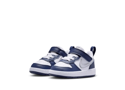 Zapatilla Nike Court Borough Low Recraft Niño Blanco Azul Velcro