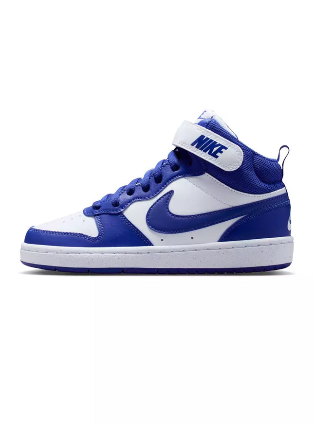 Zapatilla Nike Court Borough Mid 2 Niño Blanco Azul Velcro