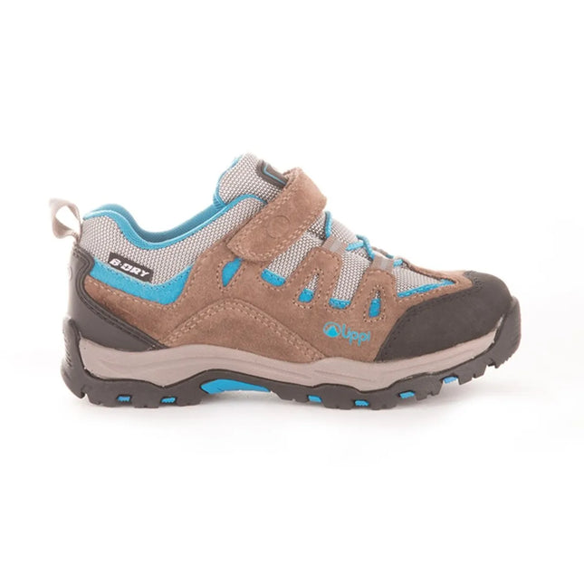 Zapatilla Lippi Puelo CS Low Niño Café Azul B-Dry Velcro