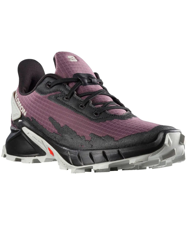 Zapatilla Salomon Alphacross 4 Mujer Gris Moonscape Negro Trail