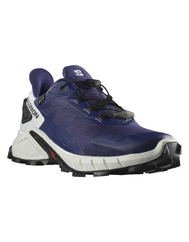 Zapatilla Salomon Supercross 4 GTX Mujer Azul Blanco Impermeable