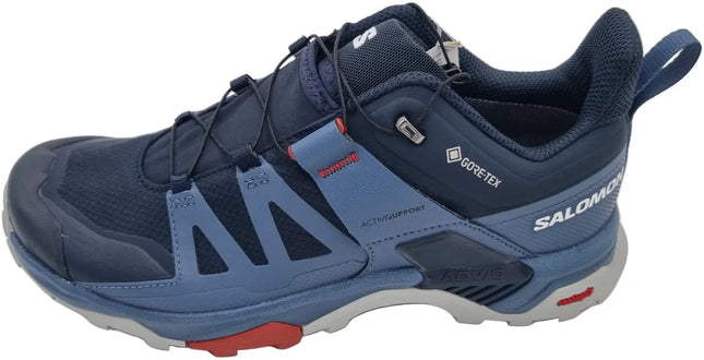 Zapatilla Salomon X Ultra 4 GTX Hombre Gris Carbon Azul Bering