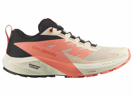 Zapatilla Salomon Sense Ride 5 Mujer Tender Peach Coral Negro Trail