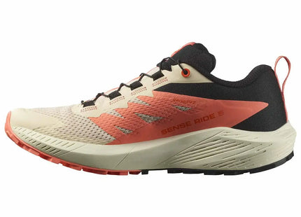 Zapatilla Salomon Sense Ride 5 Mujer Tender Peach Coral Negro Trail